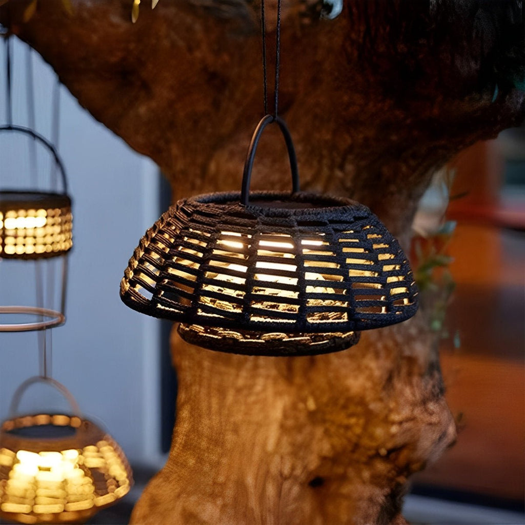 Outdoor Waterproof Hanging Lights Rattan Courtyard Patio Landscape Lamp