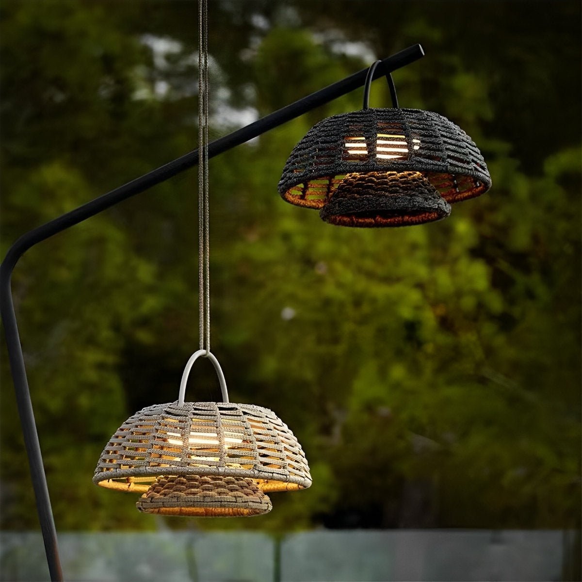 Outdoor Waterproof Hanging Lights Rattan Courtyard Patio Landscape Lamp
