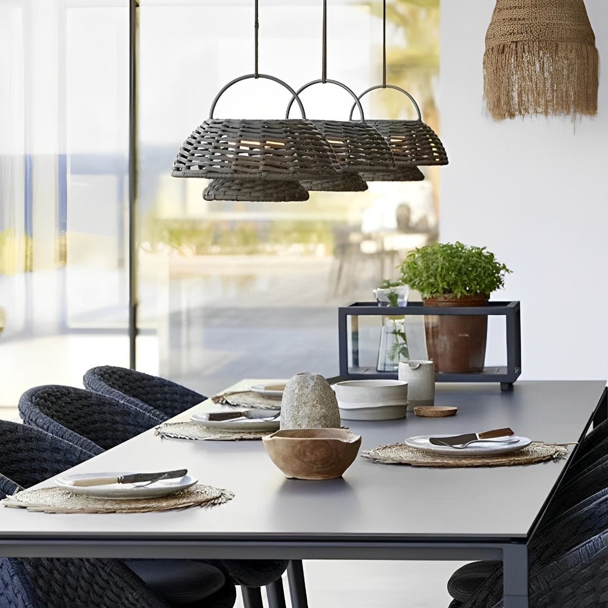 Outdoor Waterproof Hanging Lights Rattan Courtyard Patio Landscape Lamp