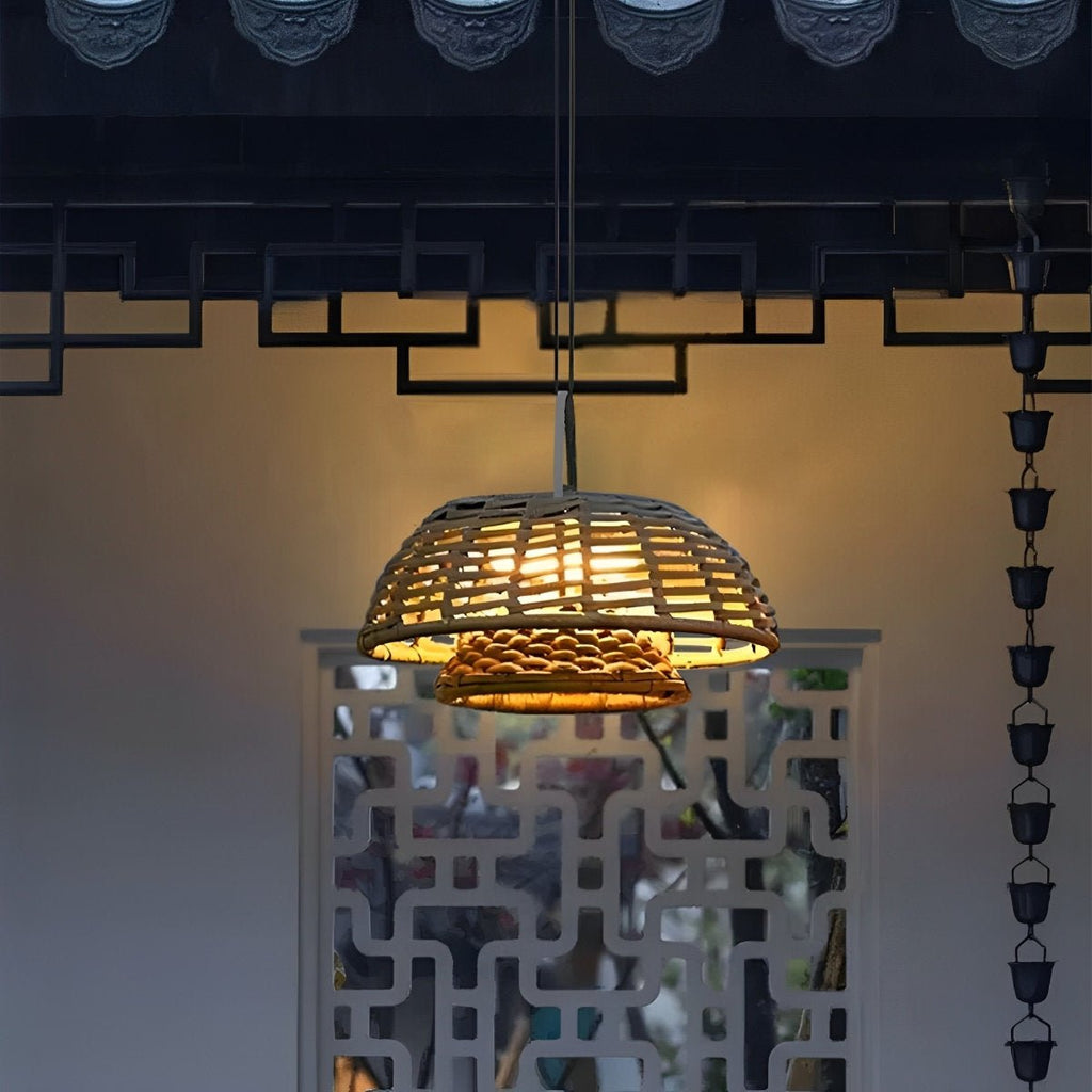 Outdoor Waterproof Hanging Lights Rattan Courtyard Patio Landscape Lamp