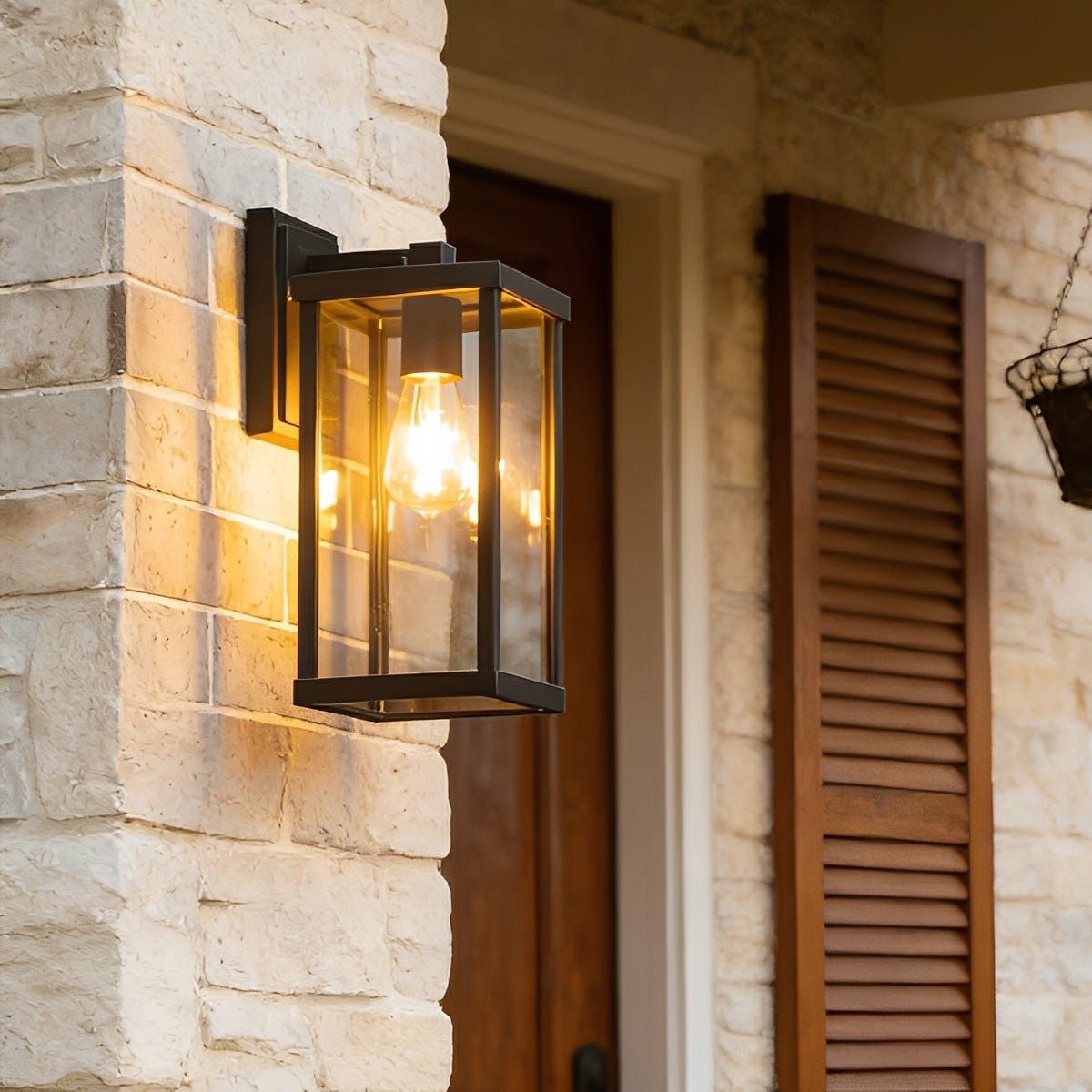 Rustic Rectangular Waterproof Outdoor LED Porch Wall Lights