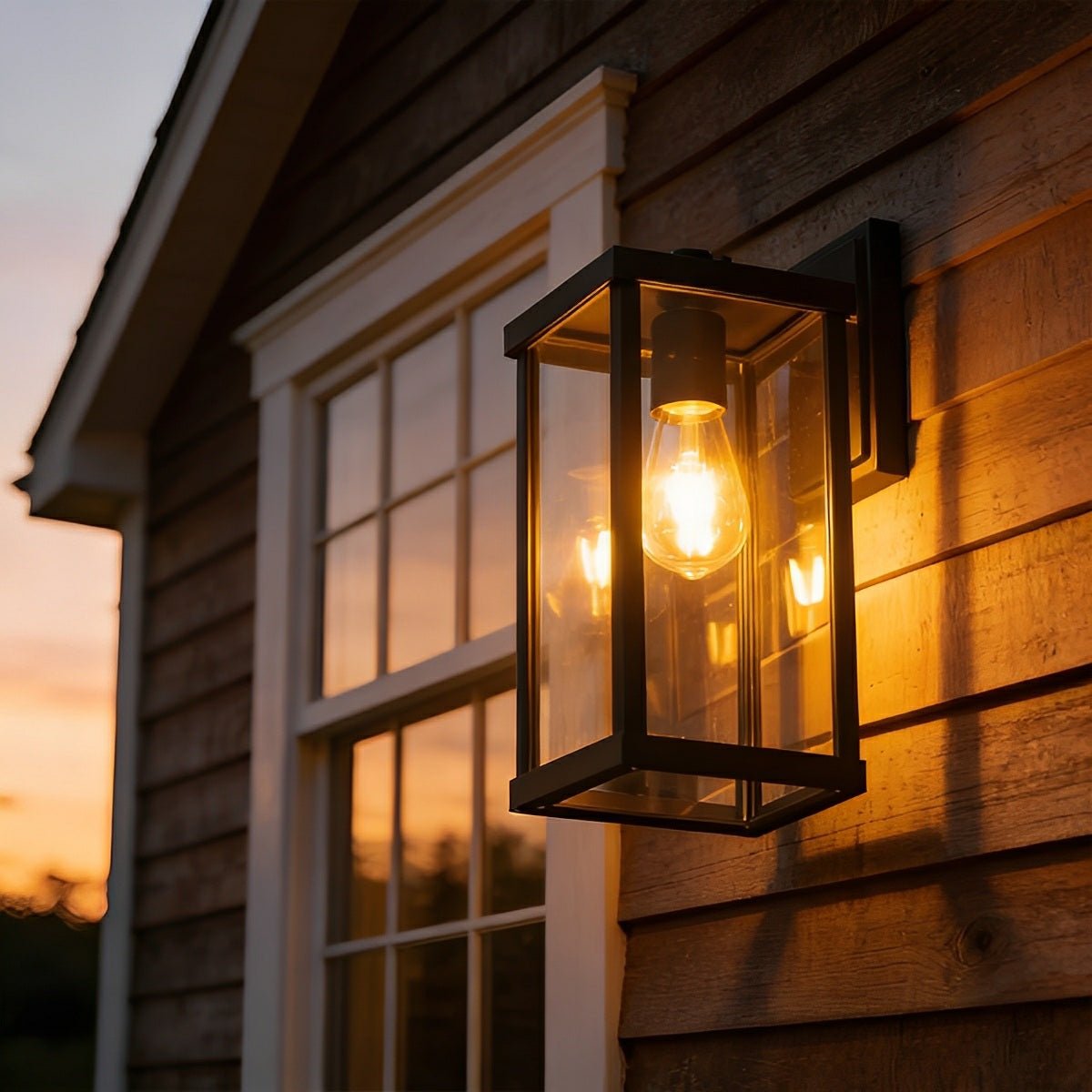 Rustic Rectangular Waterproof Outdoor LED Porch Wall Lights