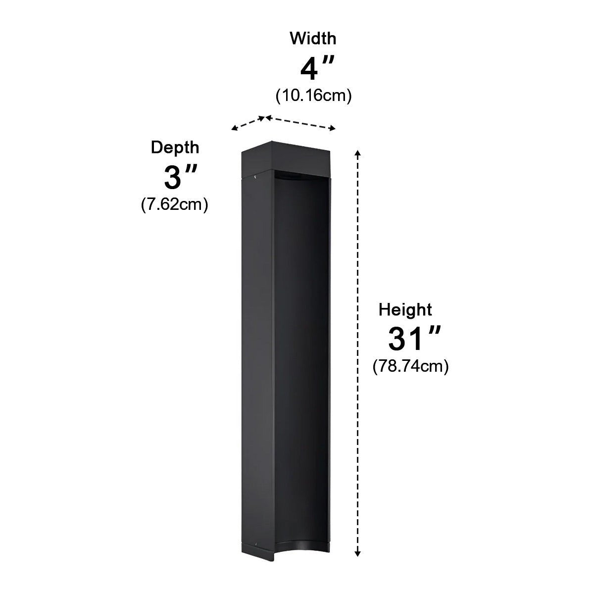 Square LED Waterproof Black Modern Outdoor Lawn Light Path Lights