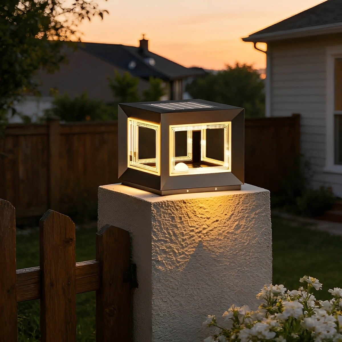Square Modern Stainless Steel Waterproof LED Outdoor Post Lights