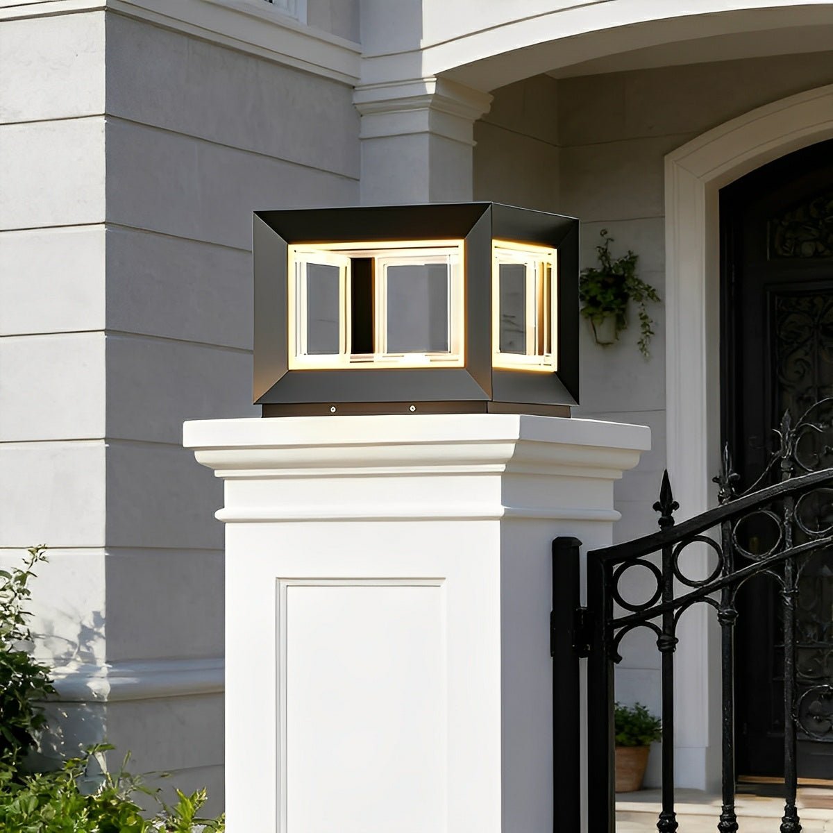 Square Modern Stainless Steel Waterproof LED Outdoor Post Lights