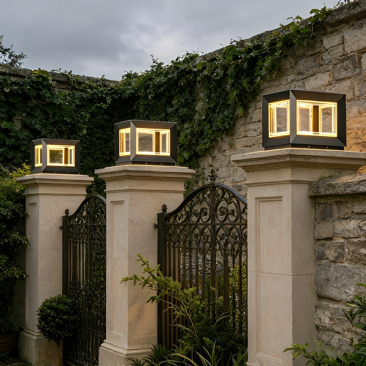 Square Modern Stainless Steel Waterproof LED Outdoor Post Lights