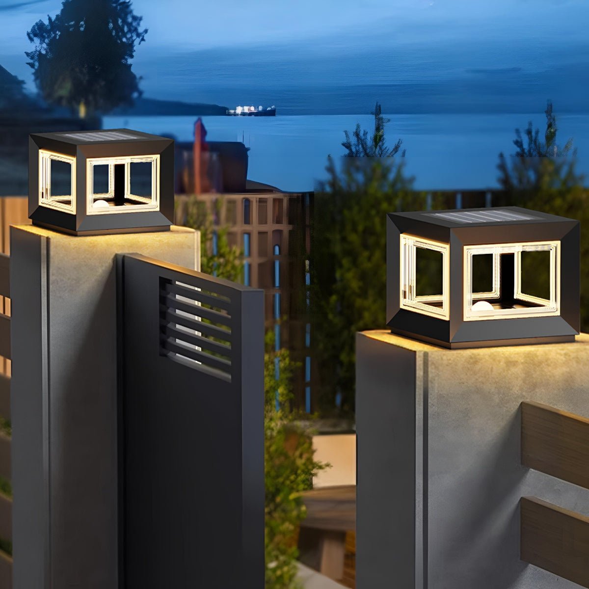 Square Modern Stainless Steel Waterproof LED Outdoor Post Lights