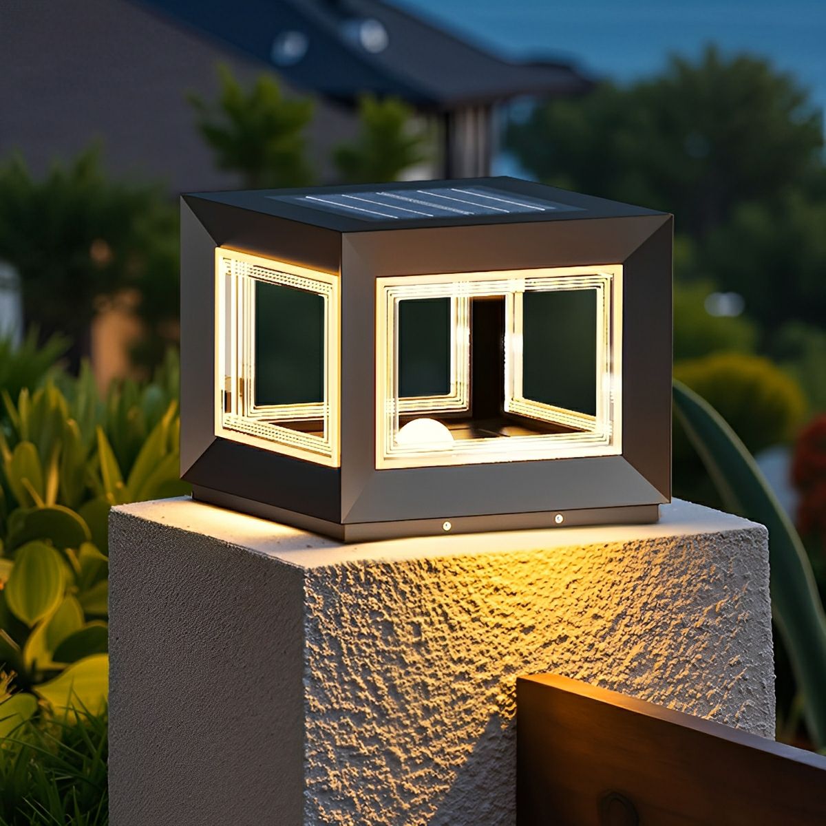 Square Modern Stainless Steel Waterproof LED Outdoor Post Lights