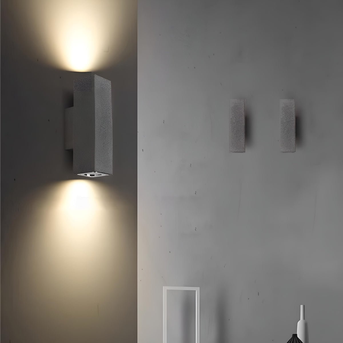 Waterproof Outdoor Concrete Rectangulart Up&Down Exterior Porch LED Wall Lights