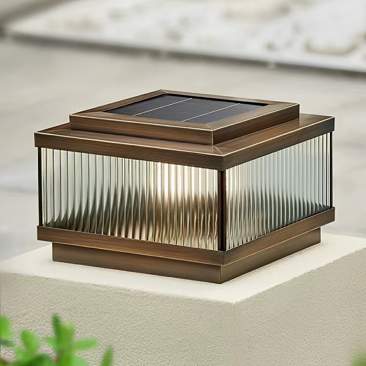 Waterproof Vintage Copper Square LED Outdoor Post Lights