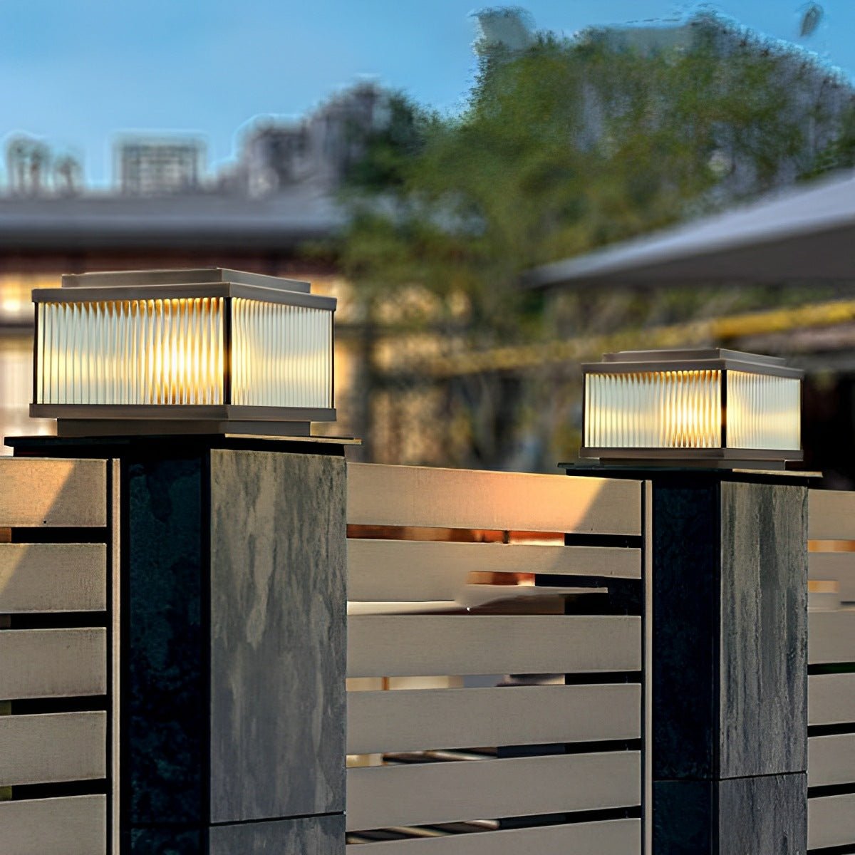 Waterproof Vintage Copper Square LED Outdoor Post Lights